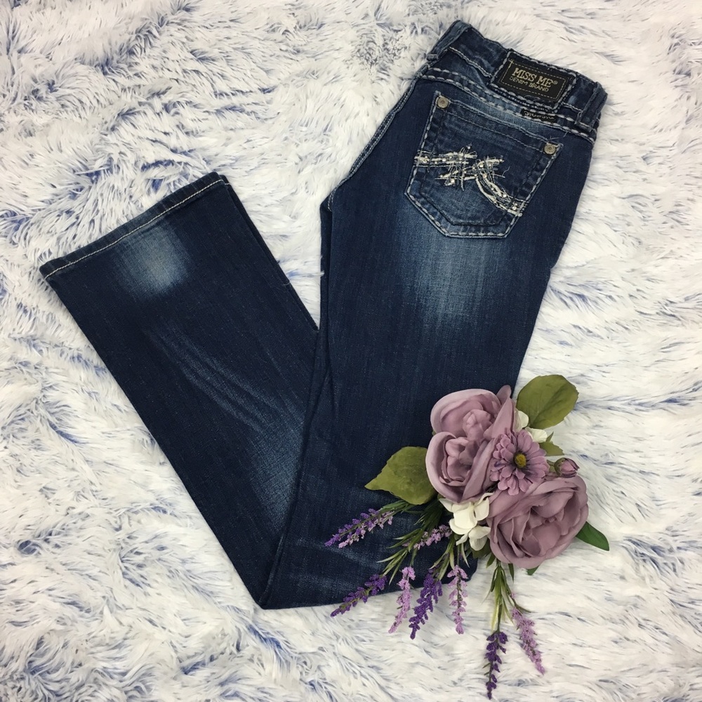 Miss Me Boot Dark Factory Distressed 27x34.5